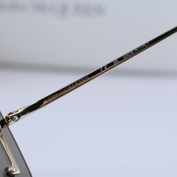 Final Price! Alexander McQueen AM0412S 002 Gold/Brown Sunglasses - Picture 9 of 11